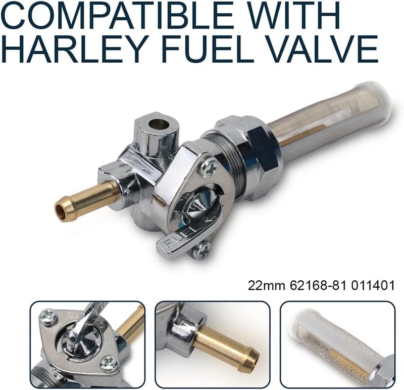 JSMANCAVE 62167-81 62168-81 Fuel Vavle Petcock Shut Off Gas Tank Fits For Harley-Davidson* Sportster 883 1000 1200 Dyna Big Twin Electra Glide Heritage Softail Springer Low Rider Tour Glide 1975-2006 - Image 2